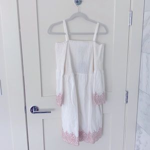 Seraphine A-Line Maternity Dress (White & Pink)